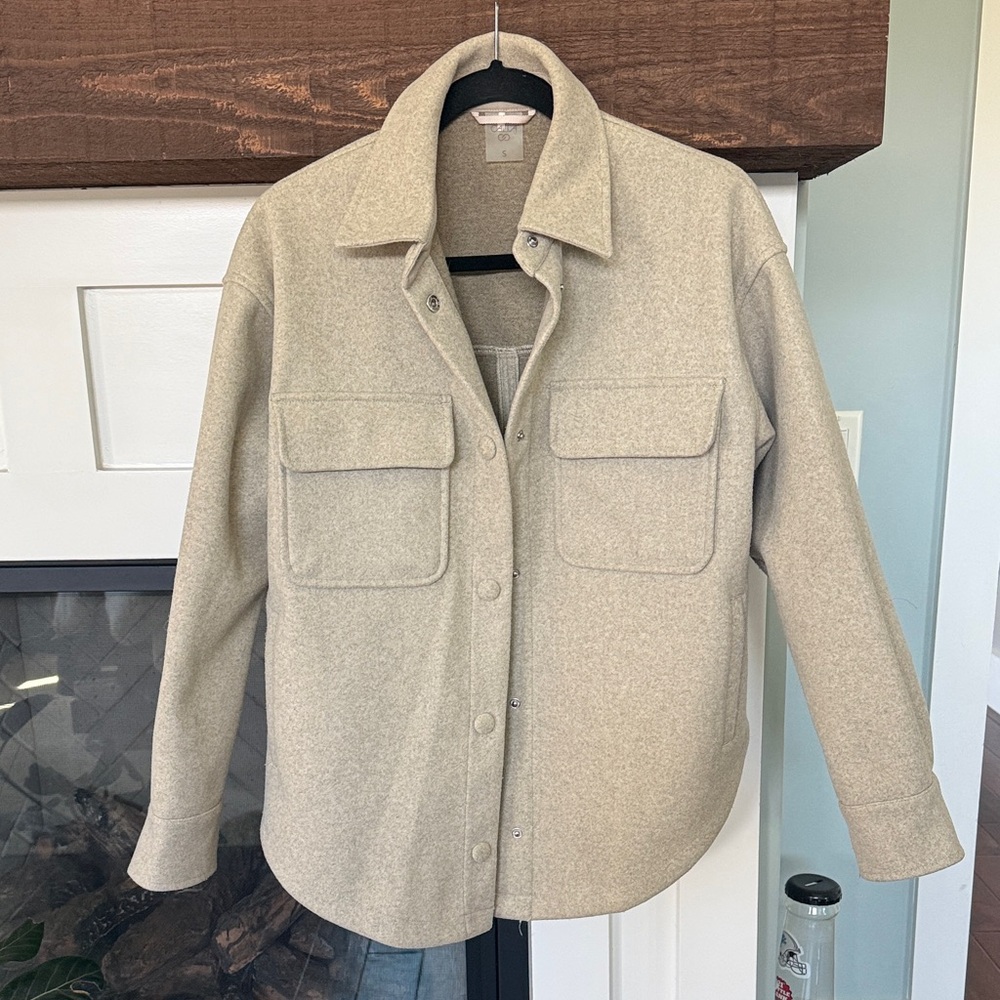 CALIA by Carrie Underwood Beige Utility Shacket Jacket